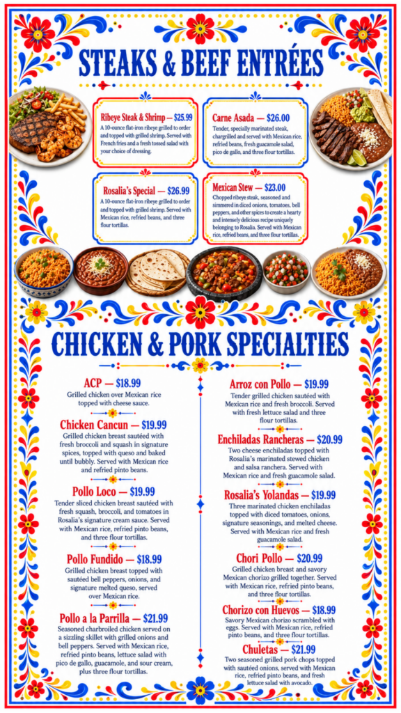 Rosalia’s Menu 2026 3