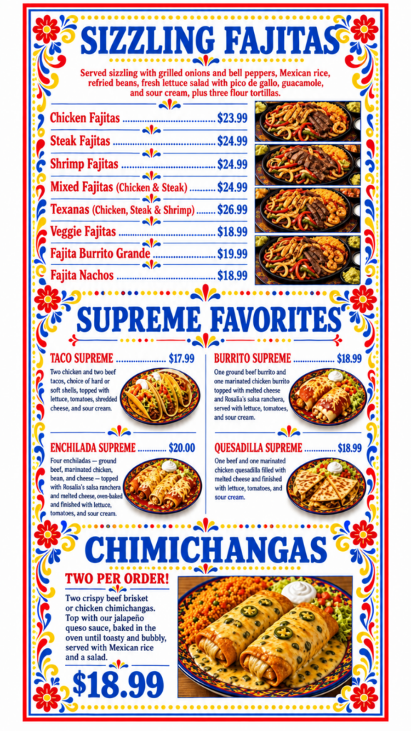 Rosalia’s Menu 2026 4